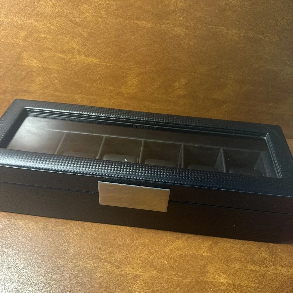 Glenor Co Luxury Watch Box for Men-Wonen 6 Slot Black 14